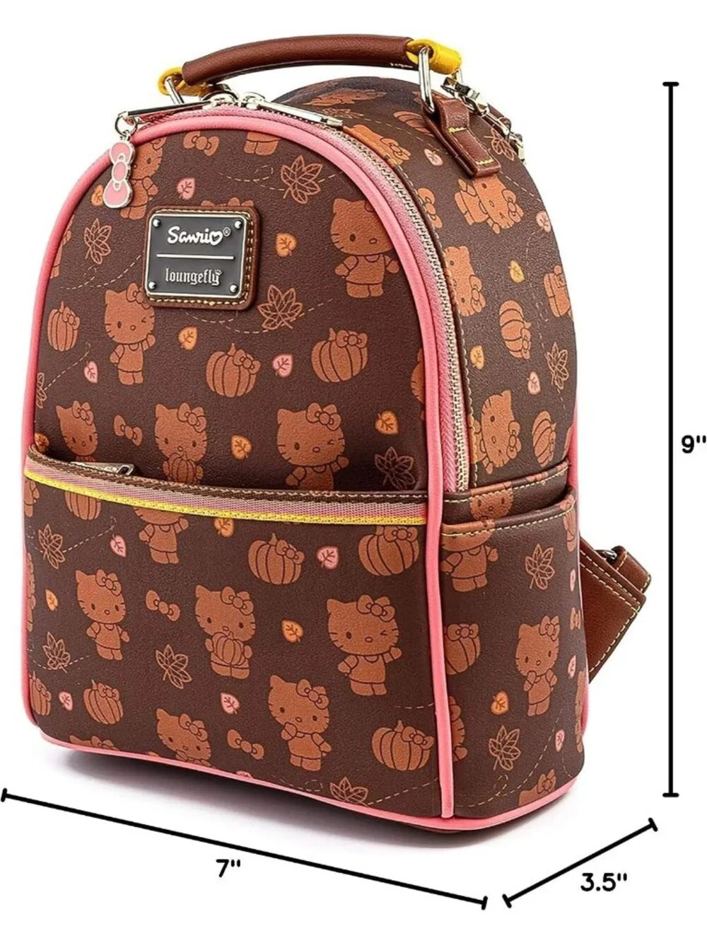 Loungefly x Sanrio Hello Kitty Pumpkin Spice Print Mini Convertible Backpack NEW